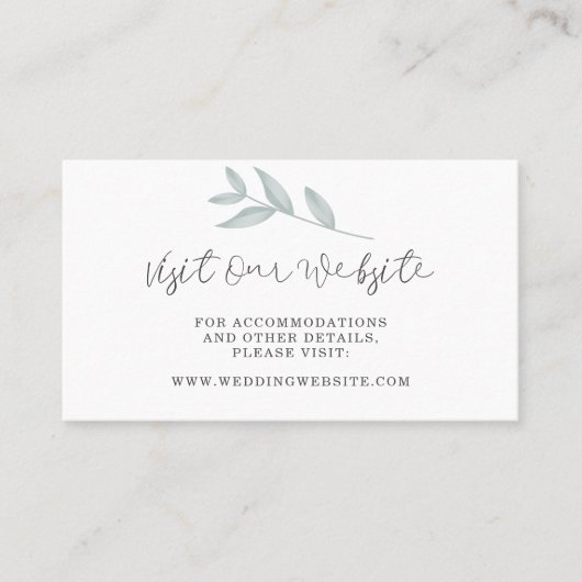 Elegante botanische Hochzeitsseite Beipackkarte Platzkarte (Vorderseite)