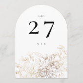 Elegante Botanische Hochzeitstorte Tischnummer (Rückseite)