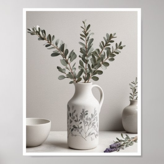Elegante botanische Illustrationen lavender Wallar Poster (Vorne)