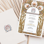 Elegante Botanische Jugendstil-Hochzeit Einladung