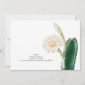 Elegante botanische Kakteen Vintage Wüstenhochzeit Einladung (Rückseite)
