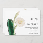 Elegante botanische Kakteen Vintage Wüstenhochzeit Einladung (Vorne/Hinten)
