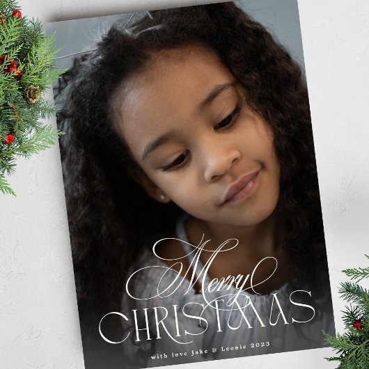 Elegante botanische Kalligrafie Weihnachten Ein Fo