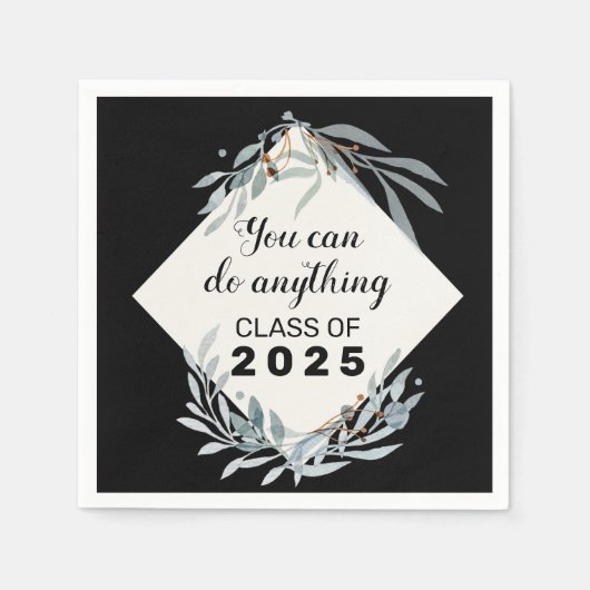 Elegante botanische Klasse der Graduation Party 20 Serviette (Vorderseite)