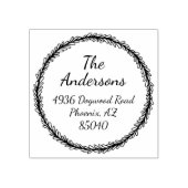 Elegante botanische Kranke Rücksendeadresse Briefm Gummistempel (Prägung)