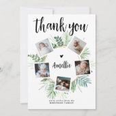 Elegante Botanische Kranzsolage Baby-Dusche Dankeskarte (Vorderseite)