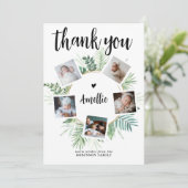 Elegante Botanische Kranzsolage Baby-Dusche Dankeskarte (Stehend Vorderseite)