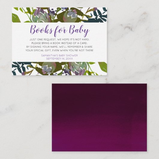 Elegante Botanische Küche bringen Sie eine Babydus Begleitkarte (Vorne/Hinten)