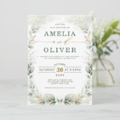 Elegante Botanische Landschaft Einladung (Stehend Vorderseite)