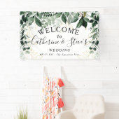 Elegante botanische Landschaft Hochzeitsempfang Banner (Insitu)