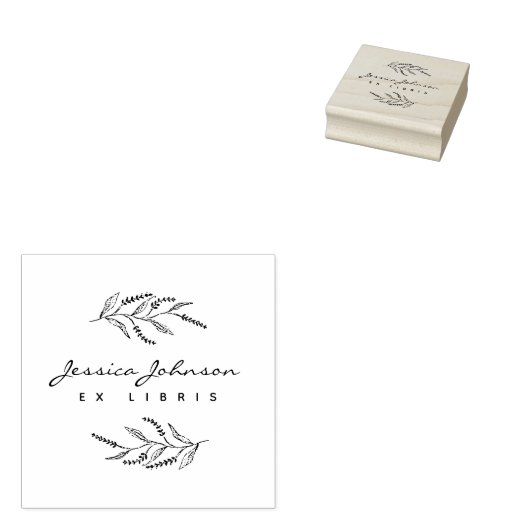 Elegante Botanische Lavander Ex Libris Custom Book Gummistempel (Stempel)