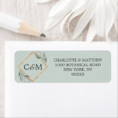 Elegante Botanische Leaf Sage Green Gold Hochzeit (Insitu)