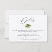 Elegante Botanische Lemons - Details-Karte für Hoc Einladung (Vorderseite)