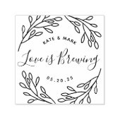Elegante botanische Liebe ist Gastgeschenk Hochzei Permastempel (Design)