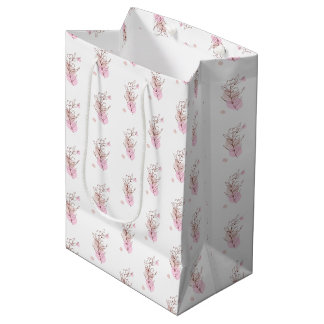 Elegante Botanische Line-Art-Geschenktüte Mittlere Geschenktüte