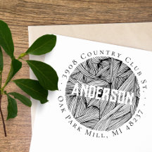 Elegante Botanische Linie Rücksendeadresse