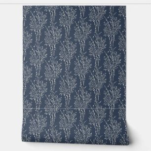 Elegante botanische Linienkunst Zweig Silhouette N Tapete