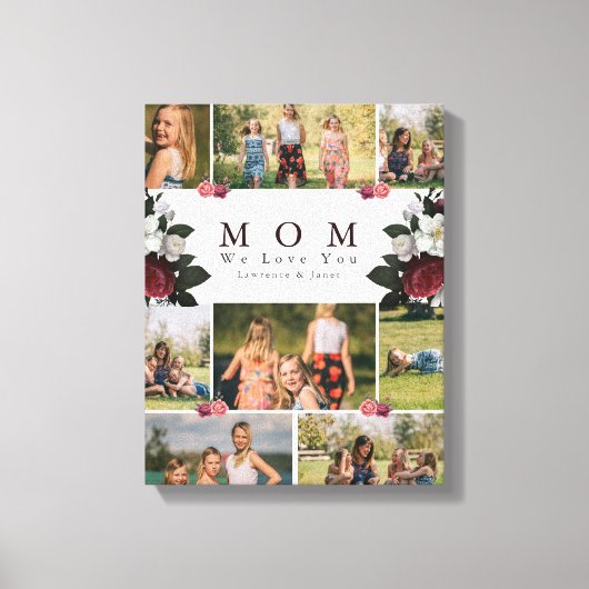 Elegante Botanische Mama Flora 8 Geschenke für Fot Leinwanddruck (Vorderseite)