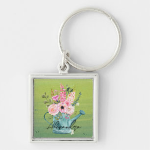 Elegante botanische mit Monogramm Vegetation und B Schlüsselanhänger