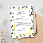 Elegante botanische Moderne rustikale Hochzeitssti Begleitkarte