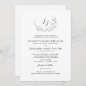 Elegante Botanische Monogram All-in-One Hochzeit Einladung (Vorne/Hinten)