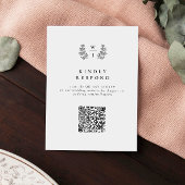 Elegante Botanische Monogram Wedding QR Code UAWG RSVP Karte