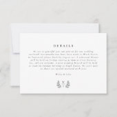 Elegante Botanische Monogramm - Details zur Hochze RSVP Karte (Vorderseite)