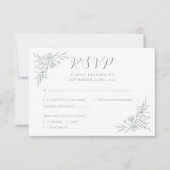 Elegante Botanische Monogramm-Grünen Hochzeit RSVP Karte (Vorderseite)