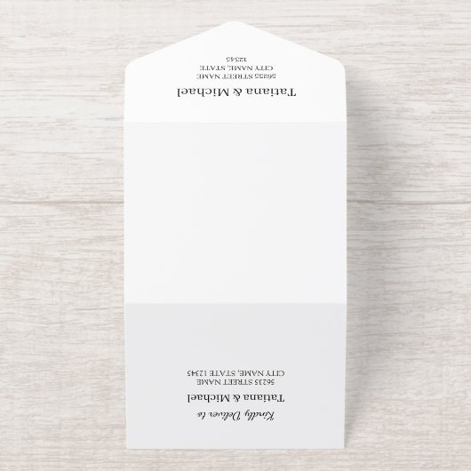 elegante botanische Monogramm-Schleifen Hochzeitgo All-in-One-Einladung (Außenseite)