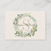 Elegante Botanische Monogramm-Visitenkarte mit Nam Visitenkarte (Vorderseite)