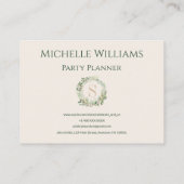 Elegante Botanische Monogramm-Visitenkarte mit Nam Visitenkarte (Rückseite)