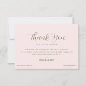 Elegante Botanische Monogrammbestellung Dankeschön Dankeskarte (Vorderseite)