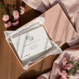 Elegante Botanische Monogrammbestellung Dankeschön Dankeskarte