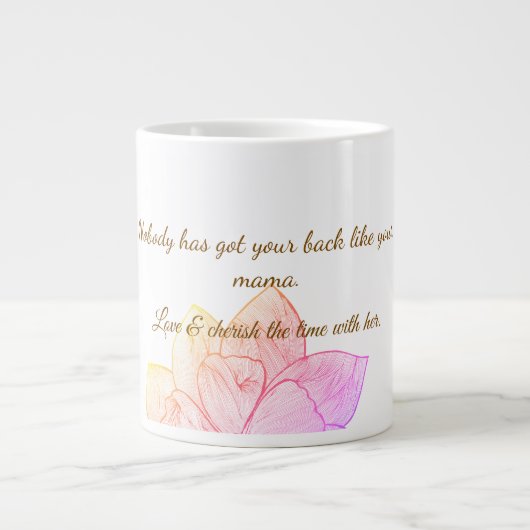 Elegante botanische Muttertagsgeschenktasse Jumbo-Tasse (Vorderseite)