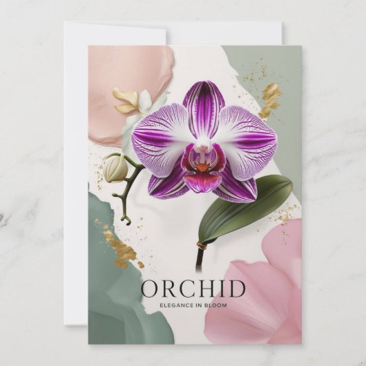Elegante Botanische Nacht Orchid Einladung (Vorderseite)