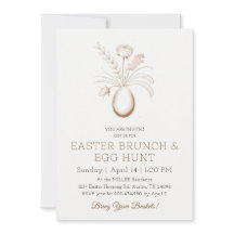 Elegante botanische Oster-Brunch-Einladungskarte