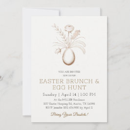 Elegante botanische Oster-Brunch-Einladungskarte Einladung