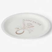Elegante botanische Oster-Brunch-Papierplatten Pappteller (Schrägansicht)
