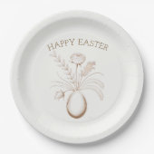 Elegante botanische Oster-Brunch-Papierplatten Pappteller (Vorderseite)