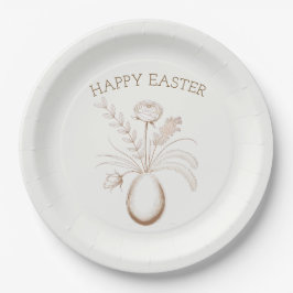Elegante botanische Oster-Brunch-Papierplatten Pappteller