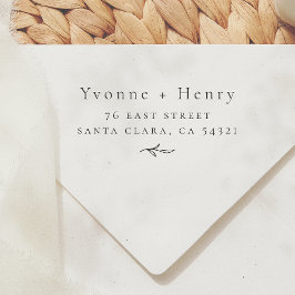 Elegante botanische Paare Hochzeit Rücksendeadress Gummistempel