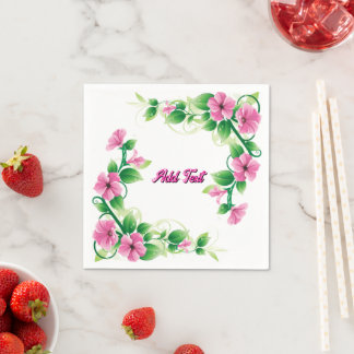 Elegante botanische Party-Blüten-Kunst weiß Serviette