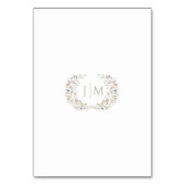 Elegante Botanische Pastel Rustikale Hochzeit Tischnummer (Rückseite)