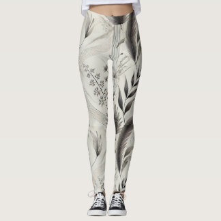 Elegante botanische Printmedien Hochwaiste Legging Leggings