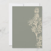 Elegante botanische Prints Sage Green Floral Einladung (Rückseite)