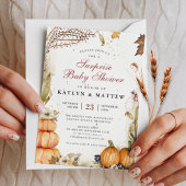 Elegante Botanische Pumpkin Herbst Herbstdusche Einladung