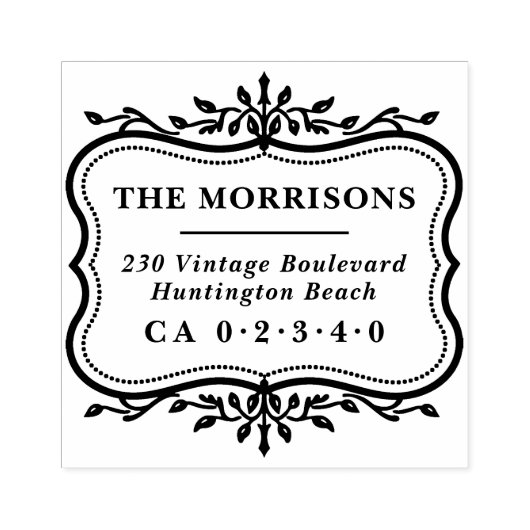 Elegante botanische Rahmen-Rücksendeadresse Gummistempel (Prägung)