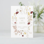 Elegante botanische Rahmen-Save the Date-Karte Einladung (Stehend Vorderseite)