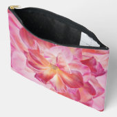 Elegante botanische Rose Blossom Grosser Blumenstr Zubehörtasche (Offen)