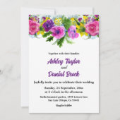 Elegante botanische Rose Blumenhochzeit Einladung (Vorderseite)